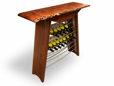 Jazz Wine Rack Jarrah Stainless Steel With Wine