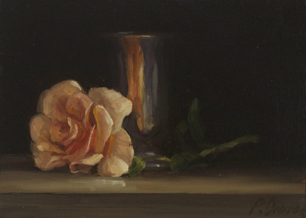 Philip Drummond Rose With Silver Stilllife Painting