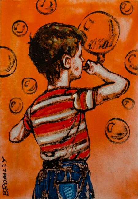David Bromley Boy With Bubble Painting