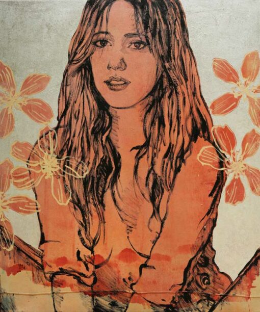 David Bromley Sophie In Orange Painting