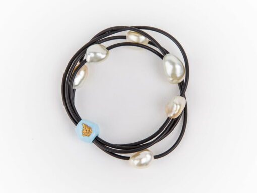 Evelyn Henschke 6 Pearl Gold Nugget Bracelet