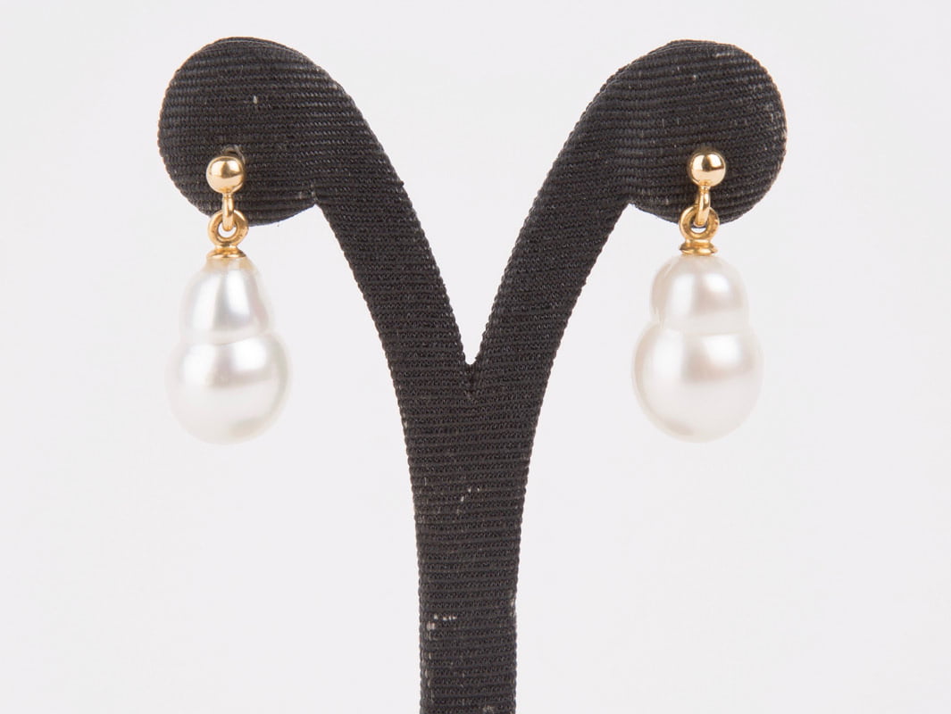Evelyn-Henschke-Pearl Stud Drop Earrings Evelyn Henschke - Pearl Stud Drop Earrings