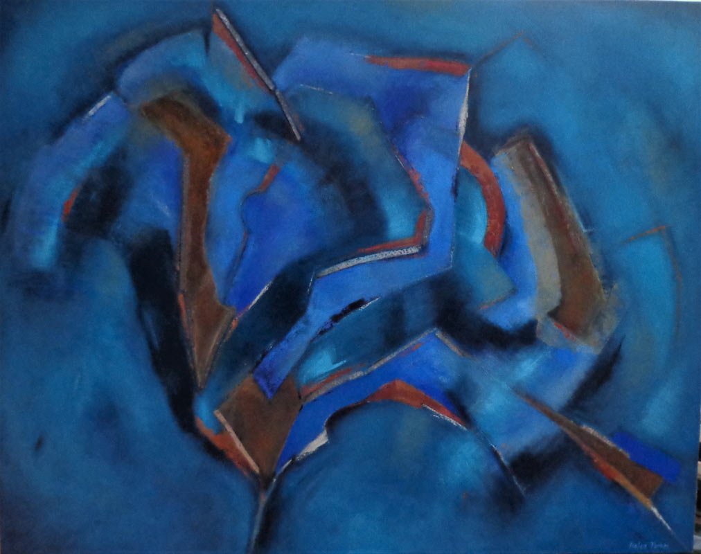 Helen Forbes - Constructed Blue - Painting Helen Forbes - Constructed Blue