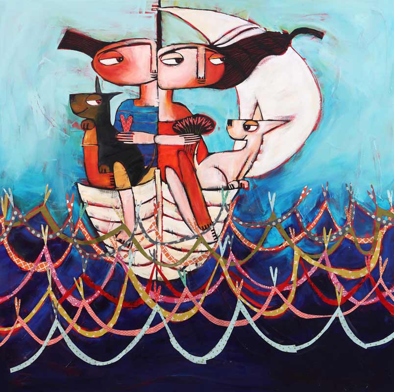 Janine Daddo On Waves Of Love They Sailed Painiting
