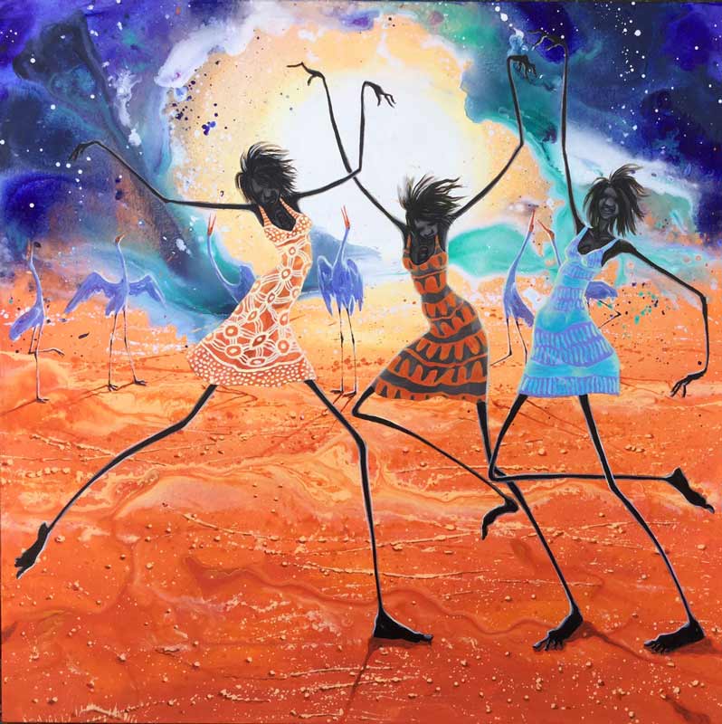 Judy Prosser Dancers Under A Desert Moon Painting