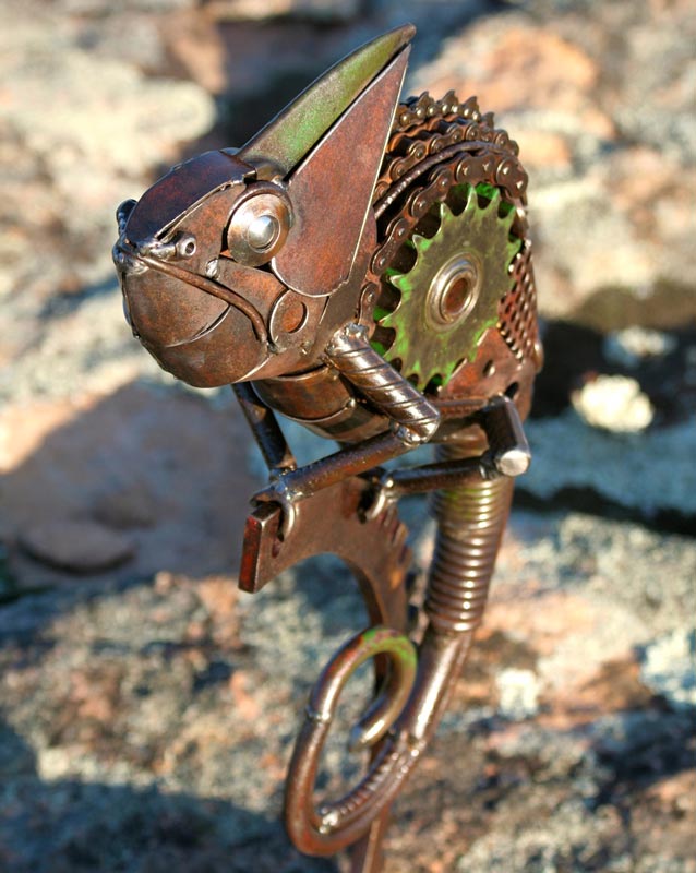 Jordan Sprigg The Veiled Cameleon Metal Sculpture2
