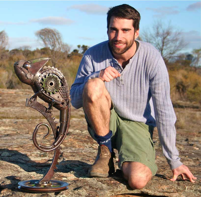 Jordan Sprigg The Veiled Cameleon Metal Sculpture4
