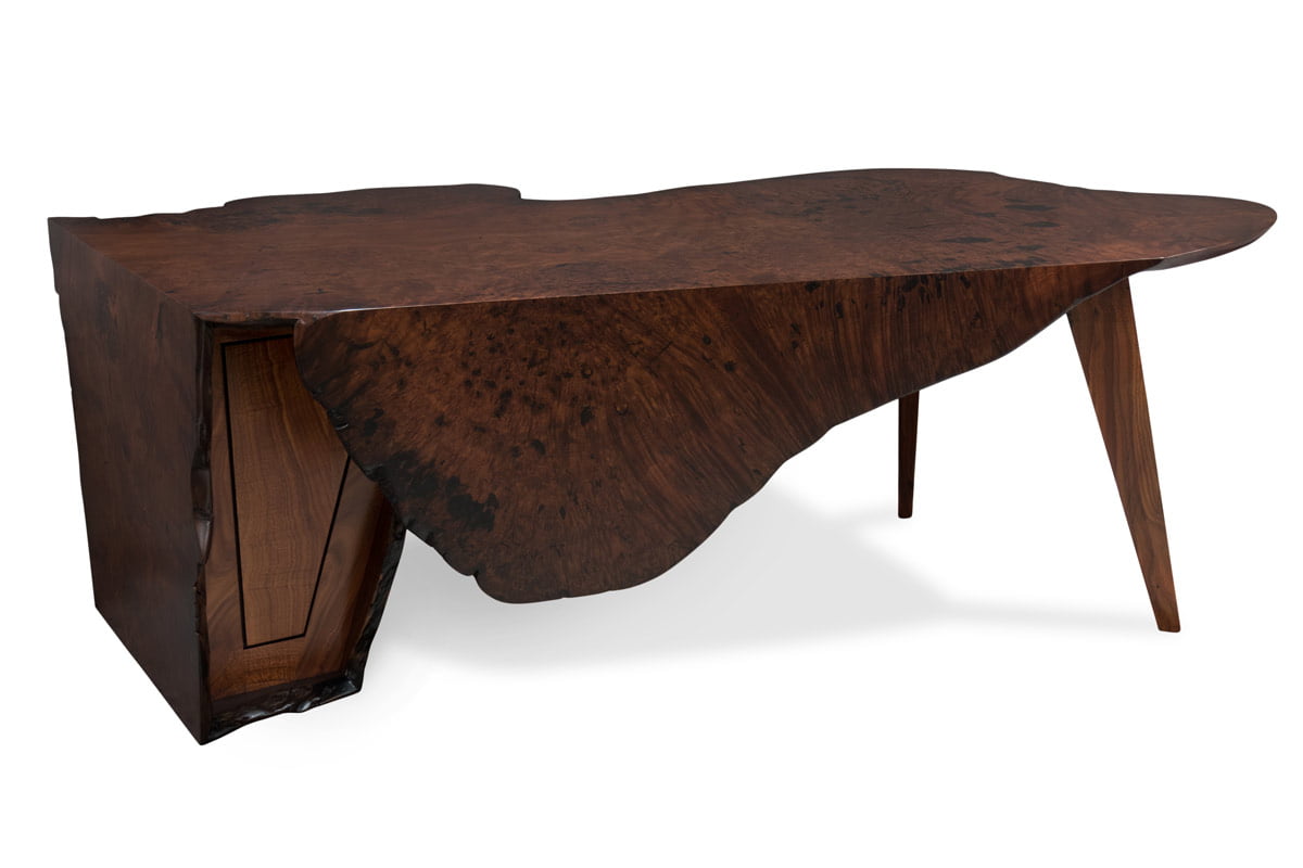 Folded Ranges Designer Burl Desk Back