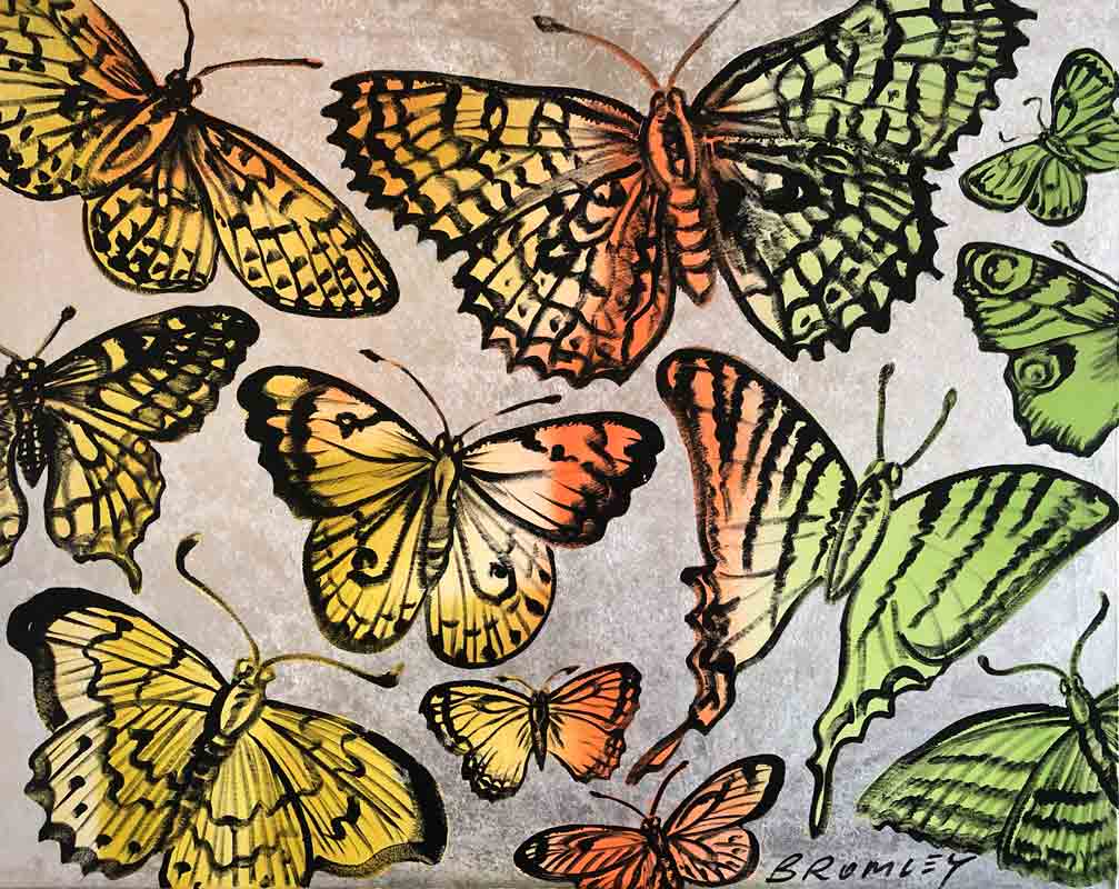 Butterflies Green Yellow 152X122Cm Acrylic And Metal Gilding 16000 Butterflies Green Yellow 152X122Cm Acrylic And Metal Gilding 16000