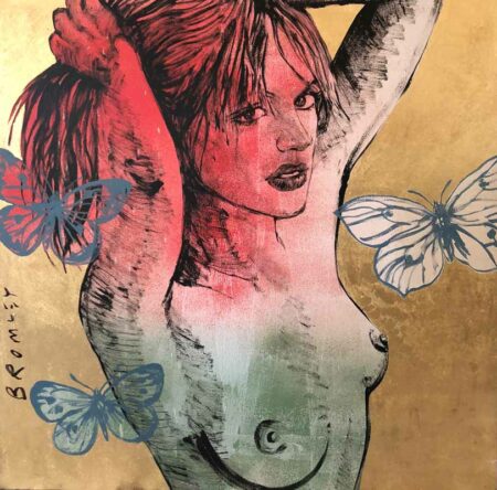 Dbr292 Taylor In Red Acrylic On Canvas With Gold Leaf Gilding28000