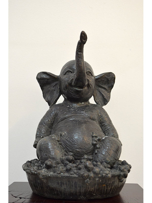 David Bromley Elephant In Bath Tub Front Sculpture David Bromley Elephant In Bath Tub Front Sculpture