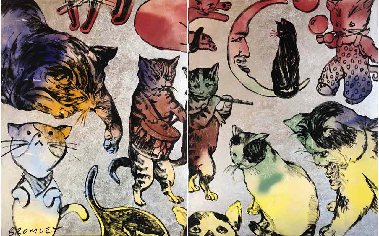 David Bromley The Cats Journey Iii Painting David Bromley The Cats Journey Iii Painting