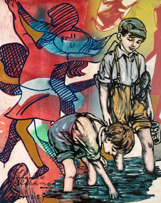 David Bromley Water Boys Homage To Blackman Painting David Bromley Water Boys Homage To Blackman Painting