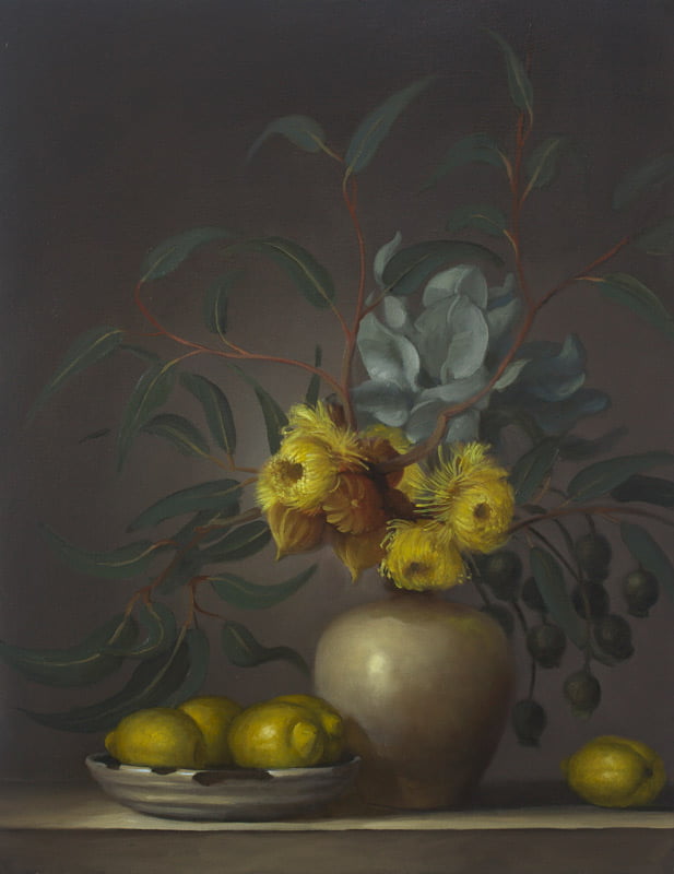 Philip Drummond Eucalyptus Youngiana With Lemons Painting