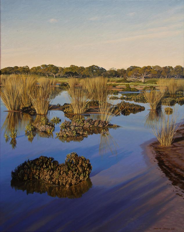 Christine Lawrence Clay Pan With Cane Grasses Painting