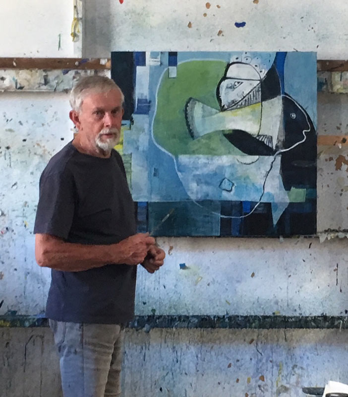 Geoffrey Wake Artist With Painting 2 Geoffrey Wake Artist With Painting 2