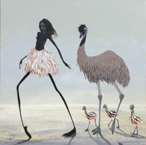 Judy Prosser Emu Girl Painting