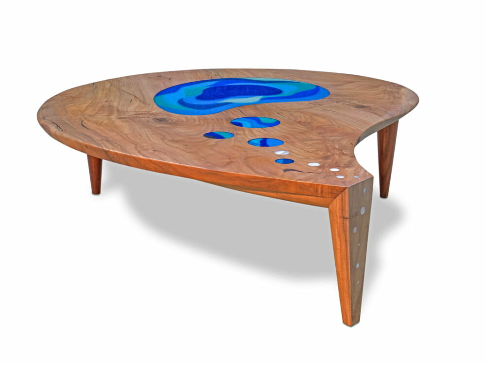 Lagoon Coffee Table with Art Glass JahRoc Galleries