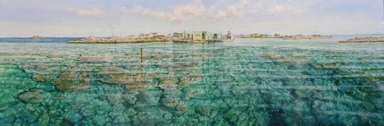 Larry Mitchell Burnett Island Abrohlos Painting