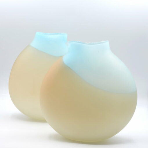 Gordon Studio Glass Gem Vase Blue White 220