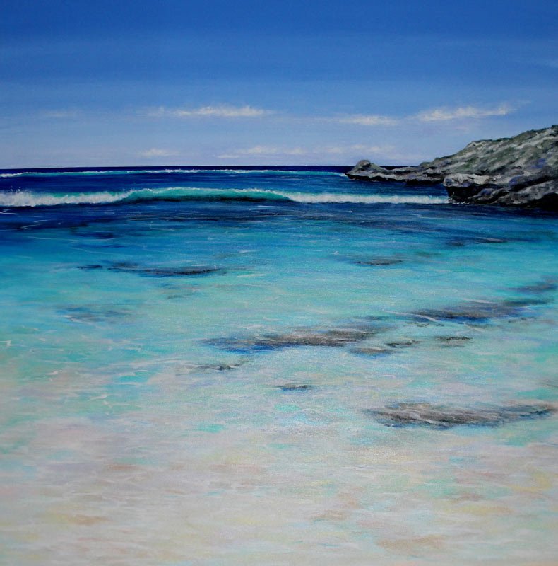 Ann Steer Reef Break Rottnest Acrylic Painting