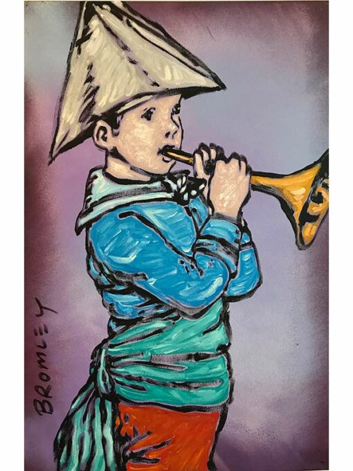 David Bromley Trumpet Boy Painting