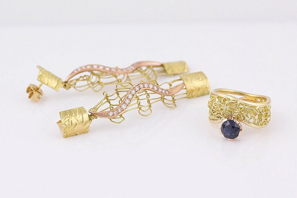 Gemma Baker Intrinsic Diamond Earings And Sapphire Ring