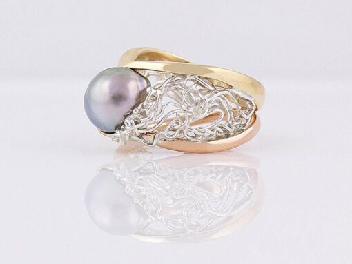 Gemma Baker Intrinsic Knitted Pearl Ring Side 2