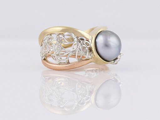 Gemma Baker Intrinsic Knitted Pearl Ring Side