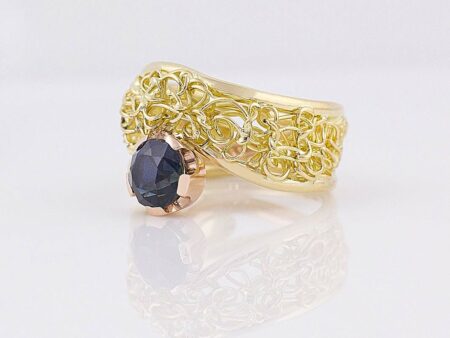Gemma Baker Intrinsic Rubyvale Sapphire Knitted Ring Side