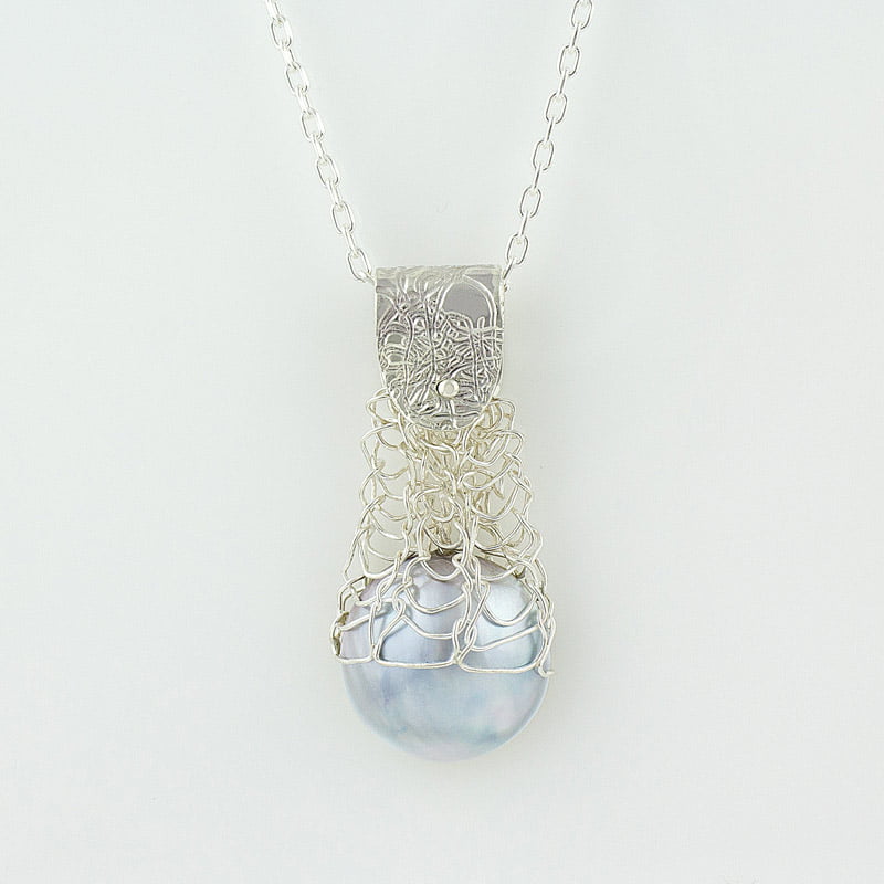Gemma-Baker-Silver Embossed-Knitted-Mabe-Pendant-GBA313 gemma baker silver embossed knitted mabe pendant gba