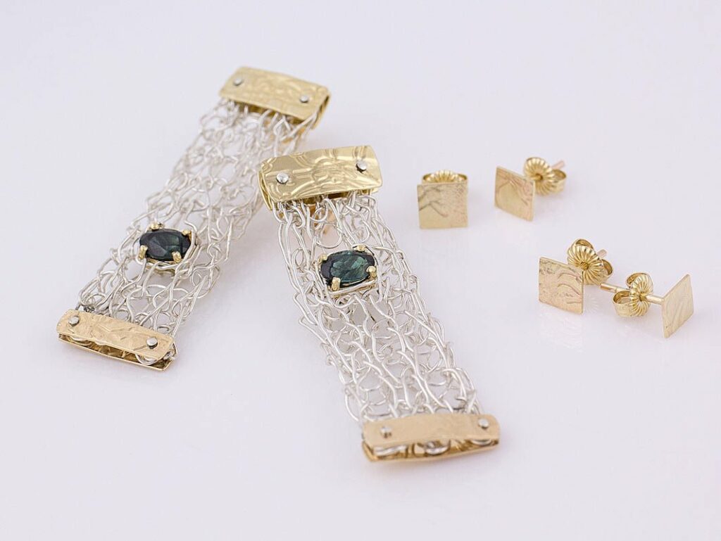 Gemma Baker Tourmaline Knitted Earings 2