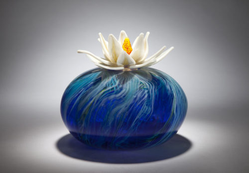 eileen gordon water lily front glass art