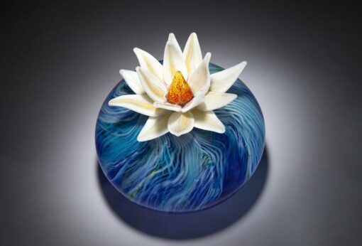 Eileen Gordon Water Lily Glass Art Top