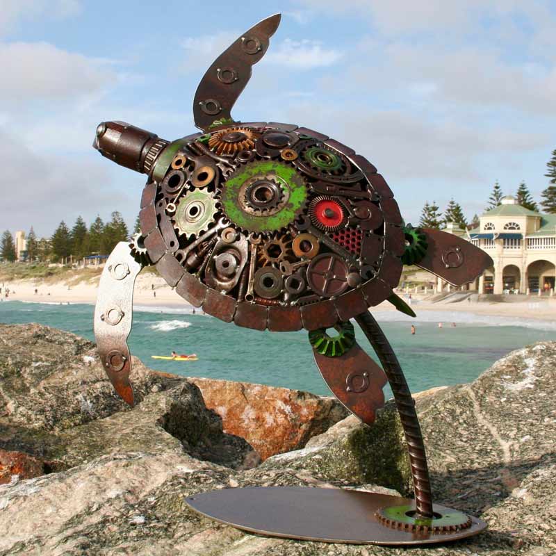 Jordan Sprigg Surf's Up Turtle Sculpture Jordan Sprigg - Surf's Up, Turtle