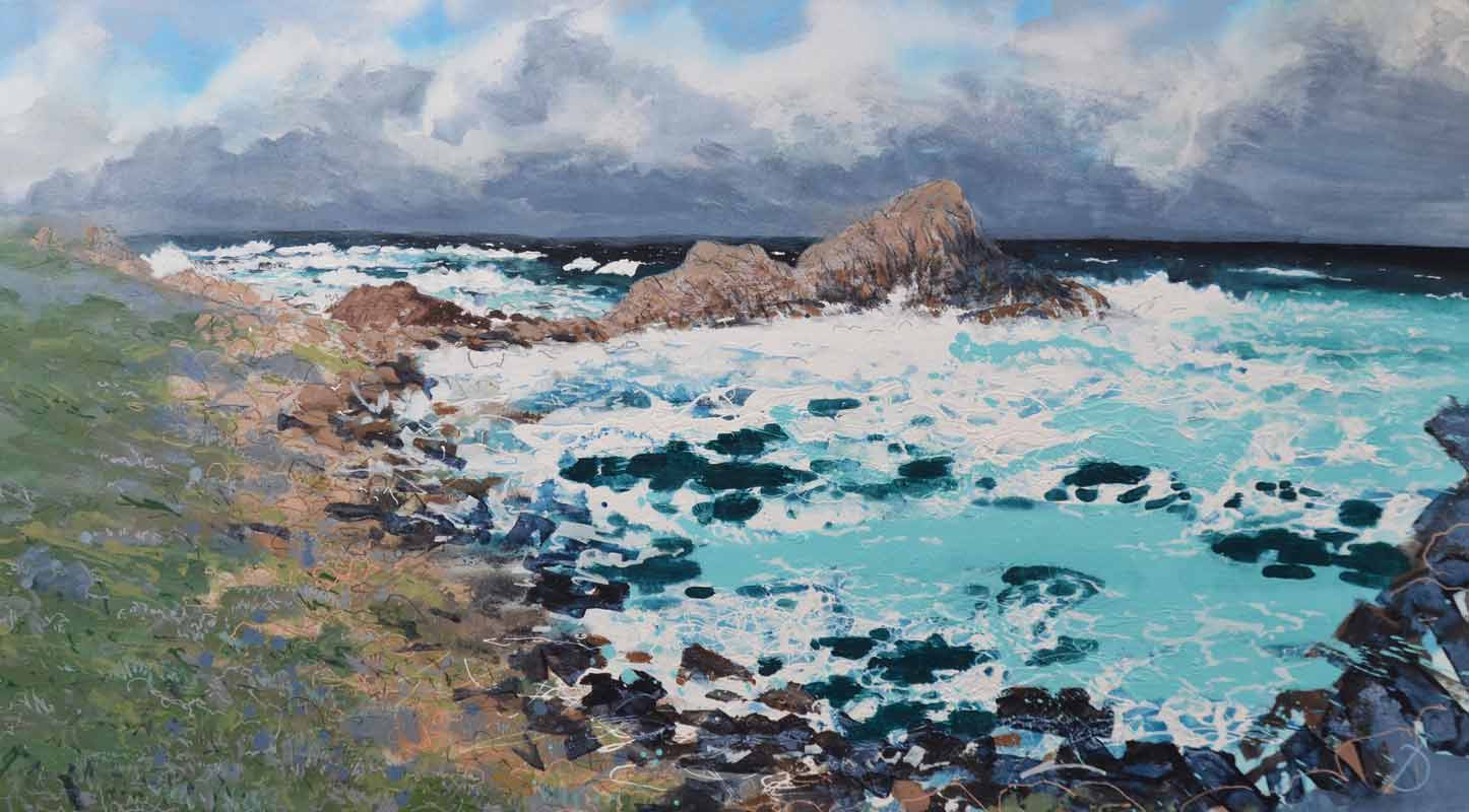 Joe Webster Breakers In The Squalls Sugarloaf Rock Painting