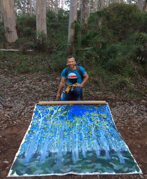 Joe Webster Painting On Location At Boranup Forest 2