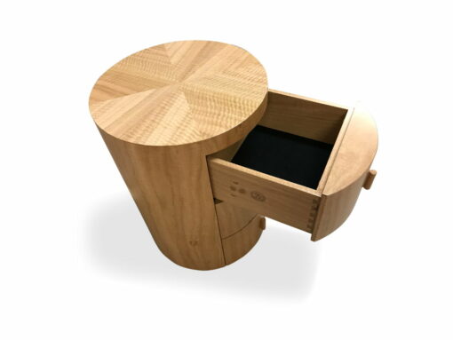 Groovy Round Bedside Cabinet Drawer Open