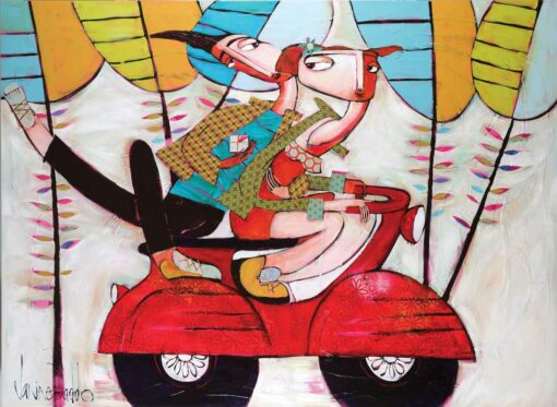 Janine Daddo The Red Scooter Painting