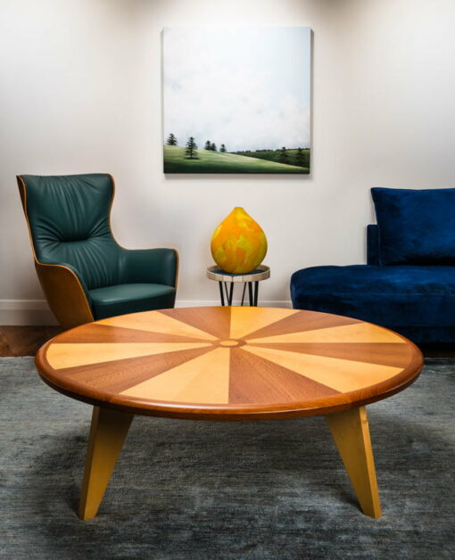Sunburst Round Coffee Table In Lounge Room