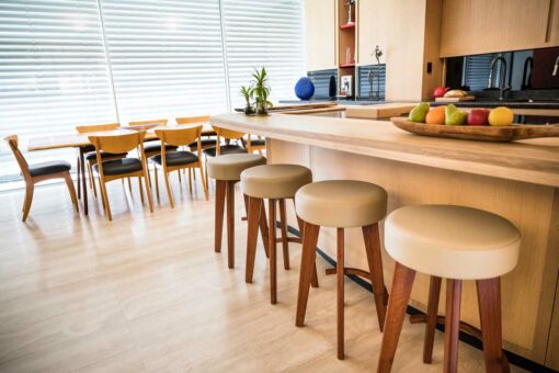 Tex Huon Pine Dining Table And Round Top Stools In Home