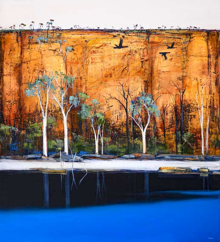 Ingrid Windram Blue Waterhole Painting 1