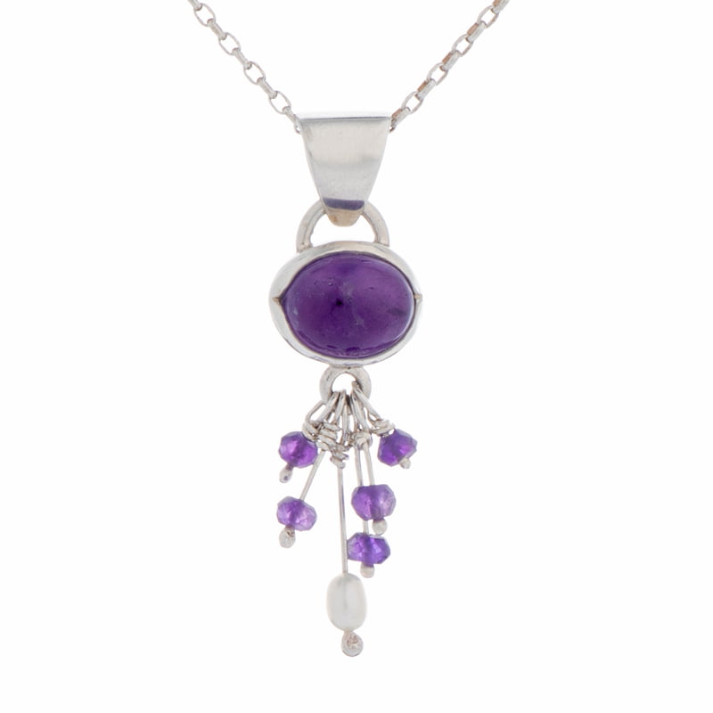Emma Cotton Amethyst Drop Pendant
