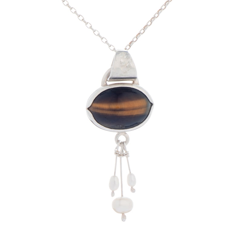W Emma Cotton Tiger Eye Pendant