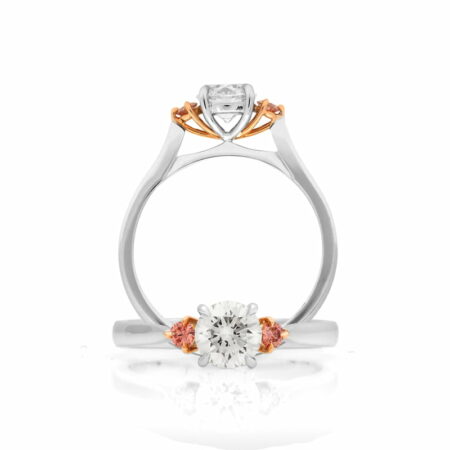 Desert Rose Classic Trilogy Argyle Pink Diamond Ring 2 Angles
