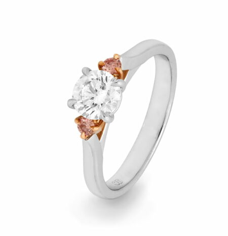 Desert Rose Classic Trilogy Argyle Pink Diamond Ring