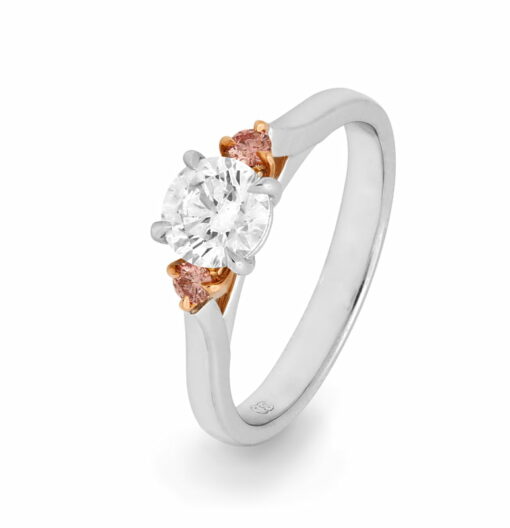 Desert Rose Classic Trilogy Argyle Pink Diamond Ring