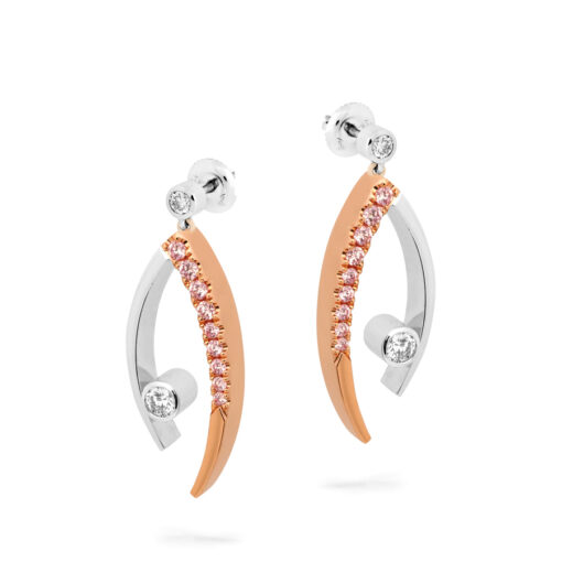 Desert Rose Jewellery Chic Pink Diamond Curve Earings Edjp016