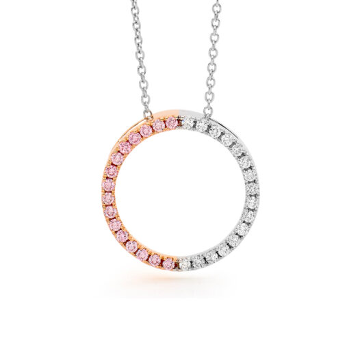 Desert Rose Jewellery Pink Diamond Circle Pendant Edjp043