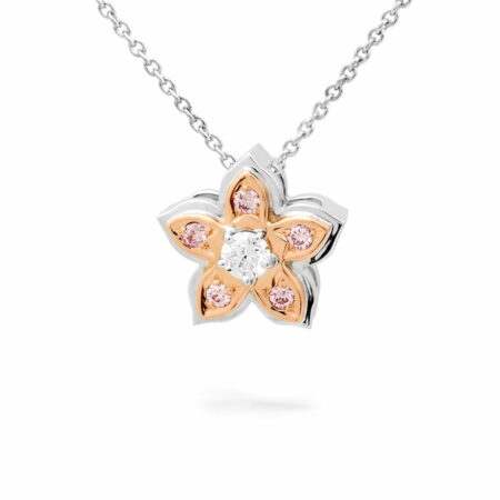 Desert Rose Jewellery Pink Diamond Flower Pendant Edjp021